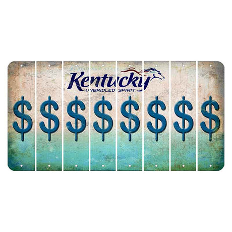 Kentucky Unbridled Spirit Cut License Plate Strips (Set of 8) Dollar Sign