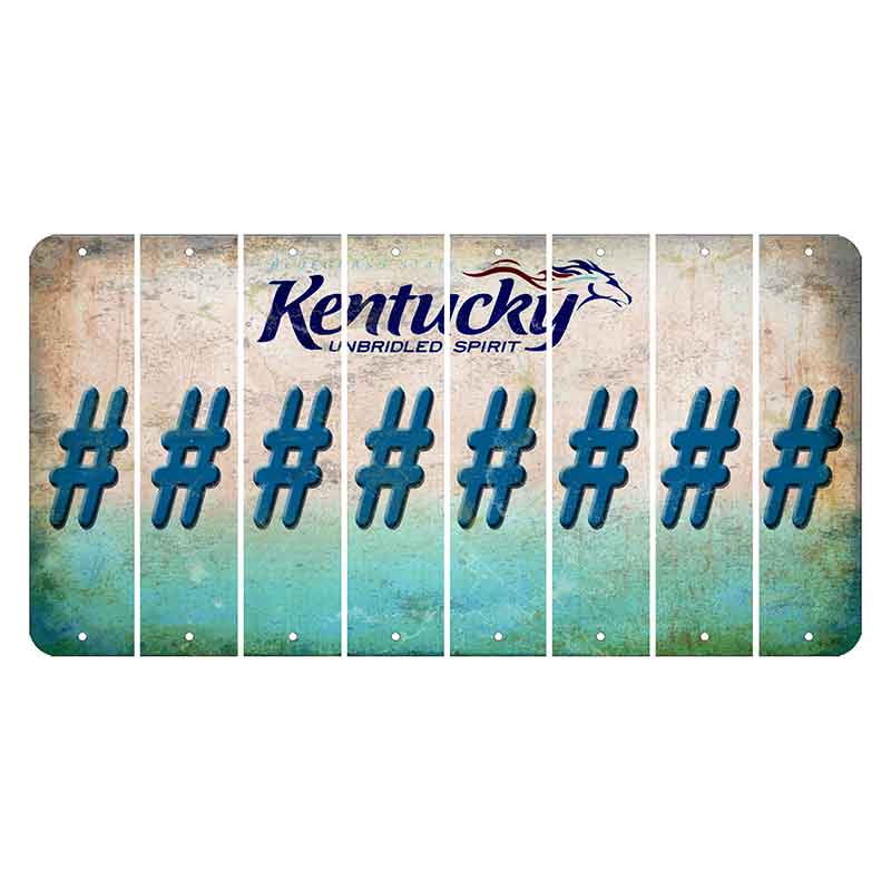 Kentucky Unbridled Spirit Cut License Plate Strips (Set of 8) Hashtag