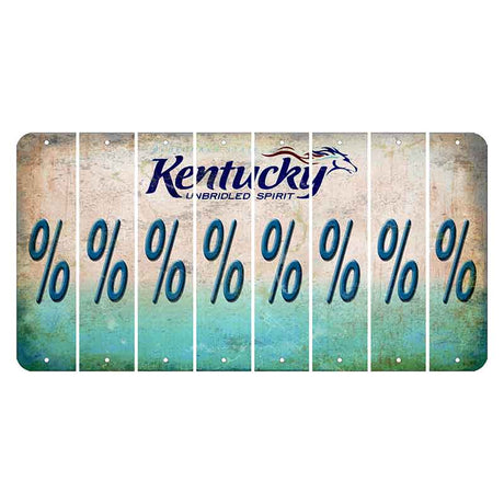 Kentucky Unbridled Spirit Cut License Plate Strips (Set of 8) Percent Sign