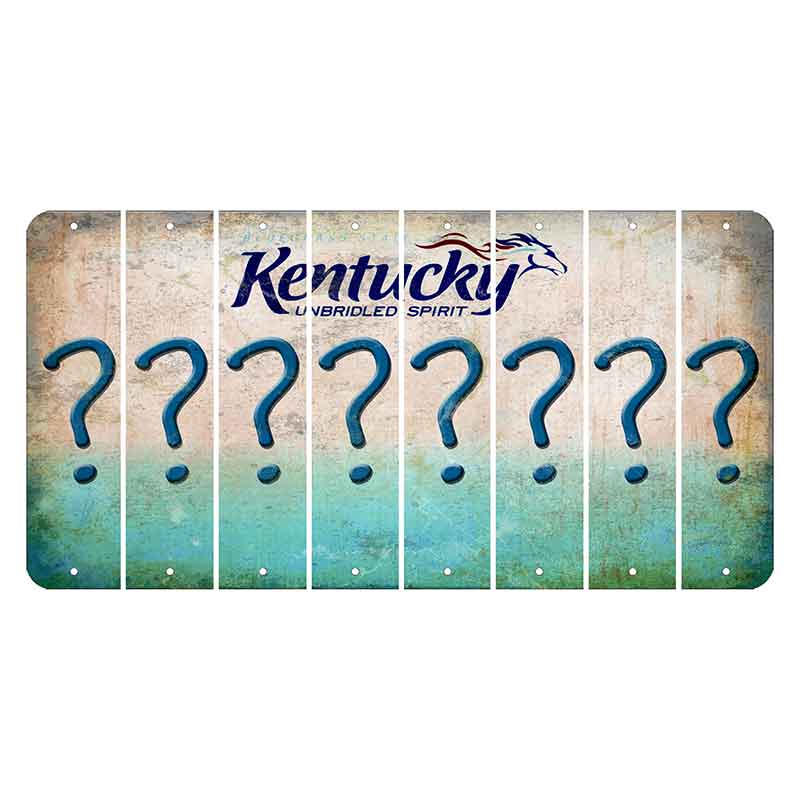 Kentucky Unbridled Spirit Cut License Plate Strips (Set of 8) Question Mark