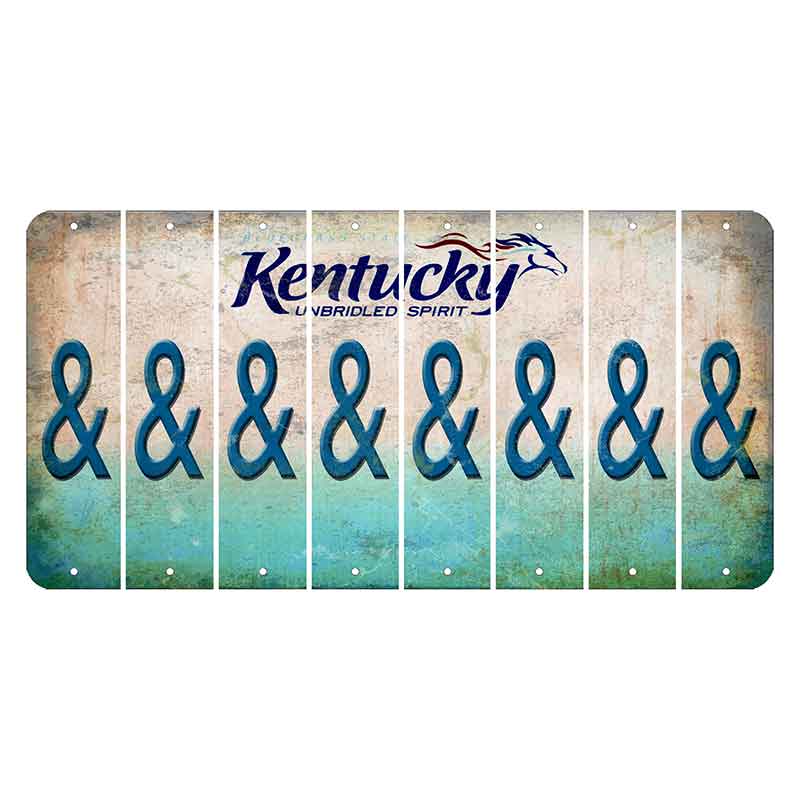 Kentucky Unbridled Spirit Cut License Plate Strips (Set of 8) And Sign