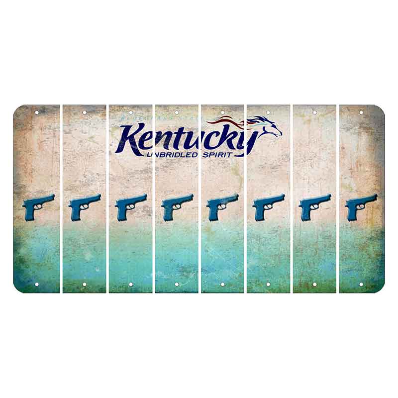 Kentucky Unbridled Spirit Cut License Plate Strips (Set of 8) Handgun