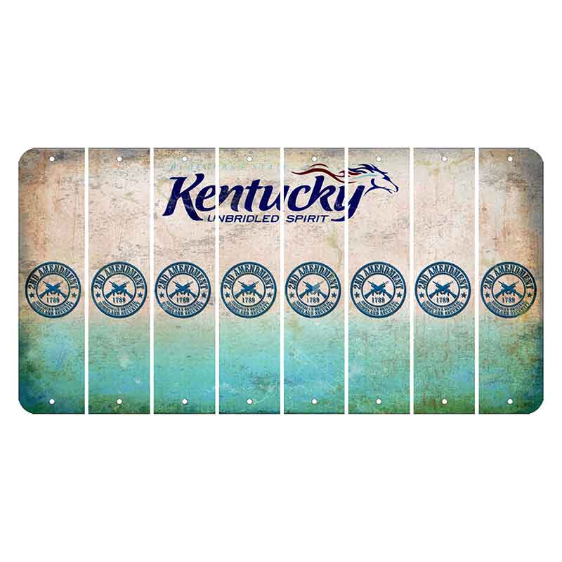 Kentucky Unbridled Spirit Cut License Plate Strips (Set of 8) 2nd Amendment