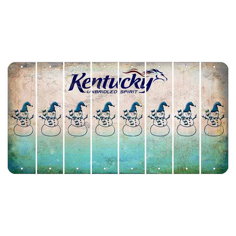 Kentucky Unbridled Spirit Cut License Plate Strips (Set of 8) Snowman