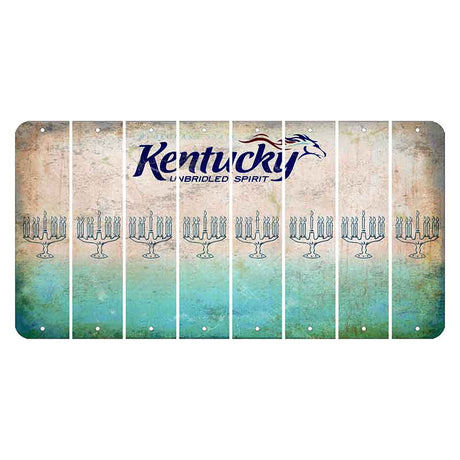 Kentucky Unbridled Spirit Cut License Plate Strips (Set of 8) Menorah