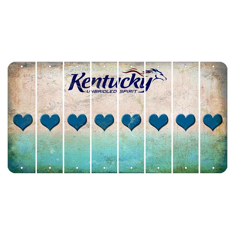 Kentucky Unbridled Spirit Cut License Plate Strips (Set of 8) Heart