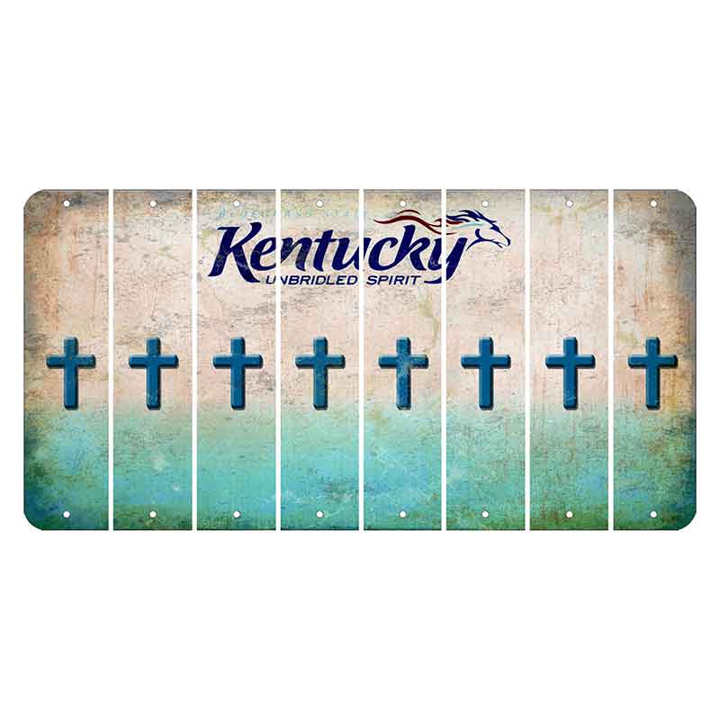 Kentucky Unbridled Spirit Cut License Plate Strips (Set of 8) Cross