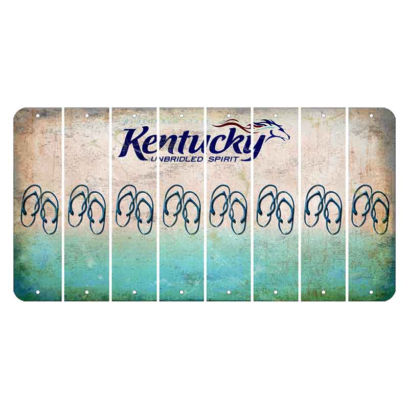 Kentucky Unbridled Spirit Cut License Plate Strips (Set of 8) Flip Flops