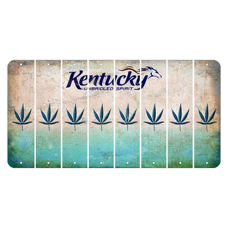 Kentucky Unbridled Spirit Cut License Plate Strips (Set of 8) Pot Leaf