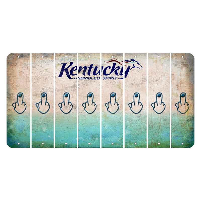 Kentucky Unbridled Spirit Cut License Plate Strips (Set of 8) Middle Finger