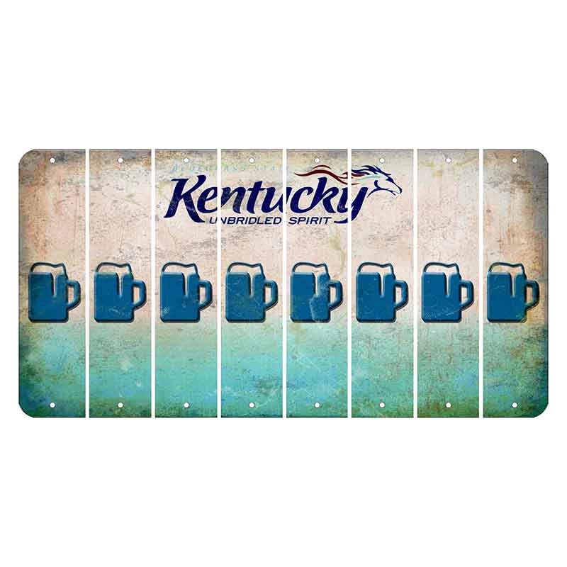 Kentucky Unbridled Spirit Cut License Plate Strips (Set of 8) Beer Mug