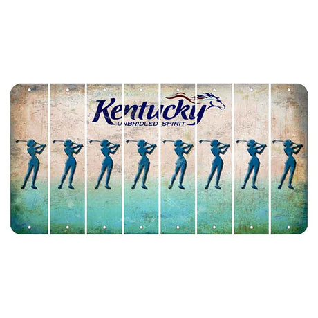 Kentucky Unbridled Spirit Cut License Plate Strips (Set of 8) Female Golfer