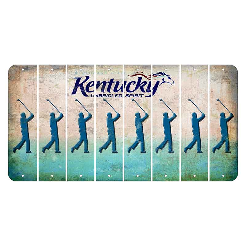 Kentucky Unbridled Spirit Cut License Plate Strips (Set of 8) Male Golfer