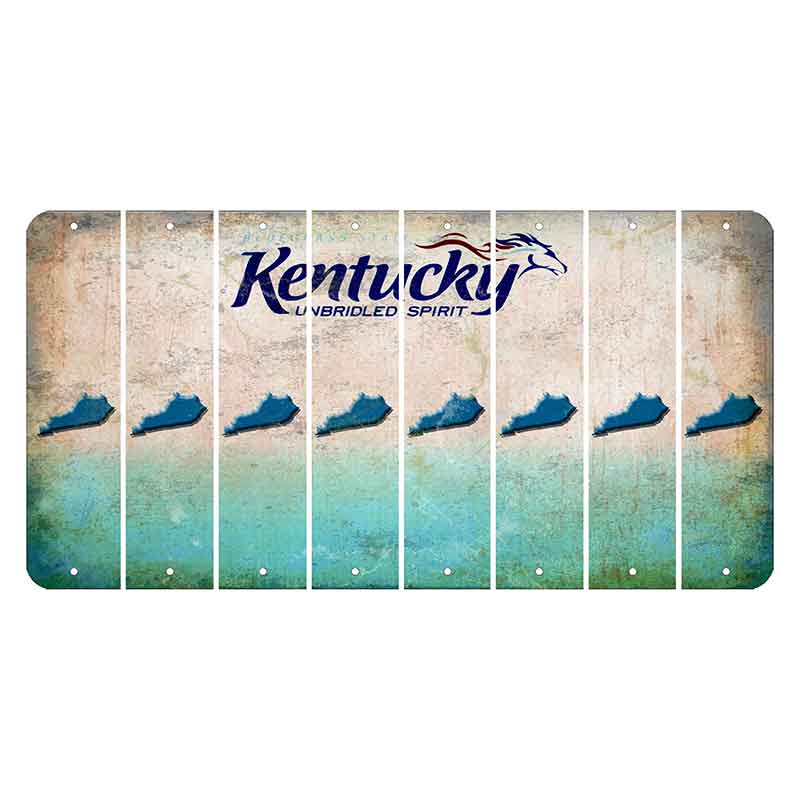 Kentucky Unbridled Spirit Cut License Plate Strips (Set of 8) State Silhouette