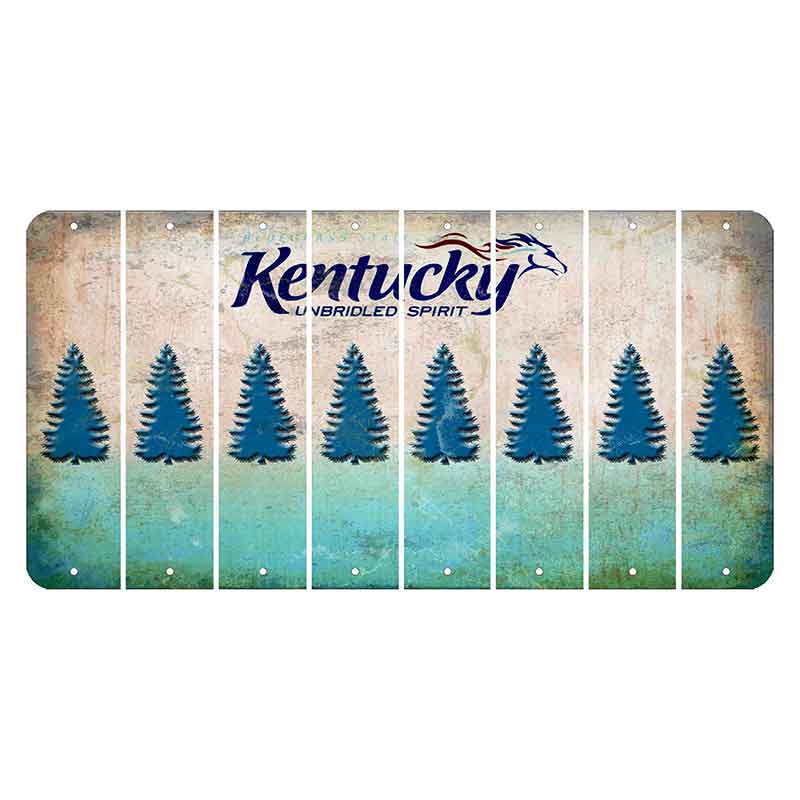 Kentucky Unbridled Spirit Cut License Plate Strips (Set of 8) Pine Tree