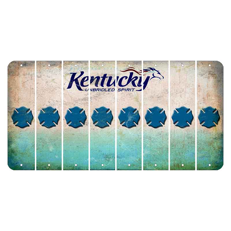 Kentucky Unbridled Spirit Cut License Plate Strips (Set of 8) Fire Badge