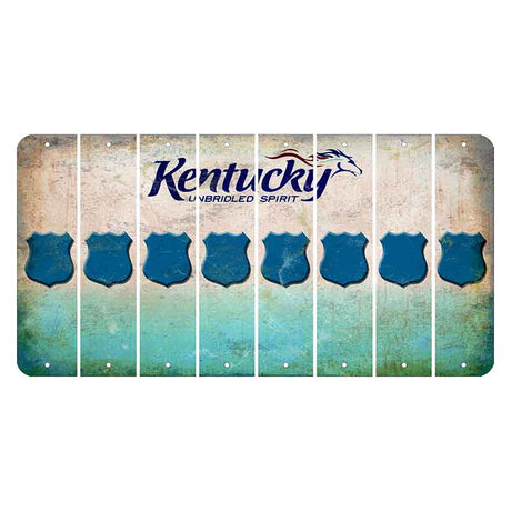 Kentucky Unbridled Spirit Cut License Plate Strips (Set of 8) Police Badge