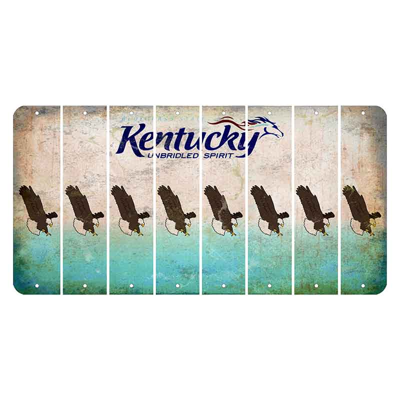 Kentucky Unbridled Spirit Cut License Plate Strips (Set of 8) Bald Eagle