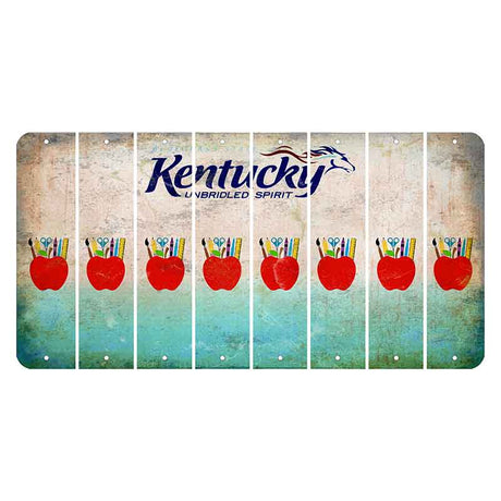 Kentucky Unbridled Spirit Cut License Plate Strips (Set of 8) Teacher Apple