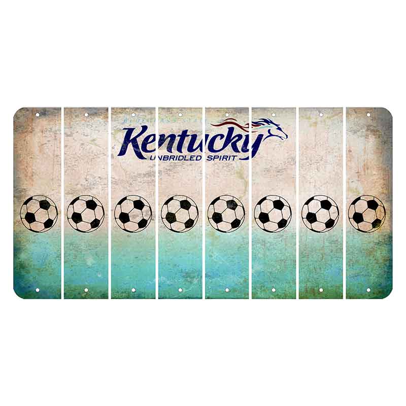 Kentucky Unbridled Spirit Cut License Plate Strips (Set of 8) Soccerball