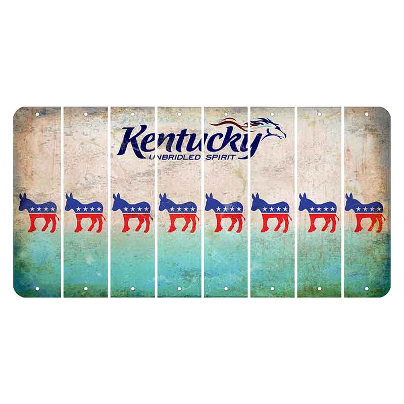 Kentucky Unbridled Spirit Cut License Plate Strips (Set of 8) Democrat