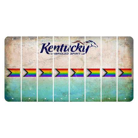 Kentucky Unbridled Spirit Cut License Plate Strips (Set of 8) LGBTQ Flag