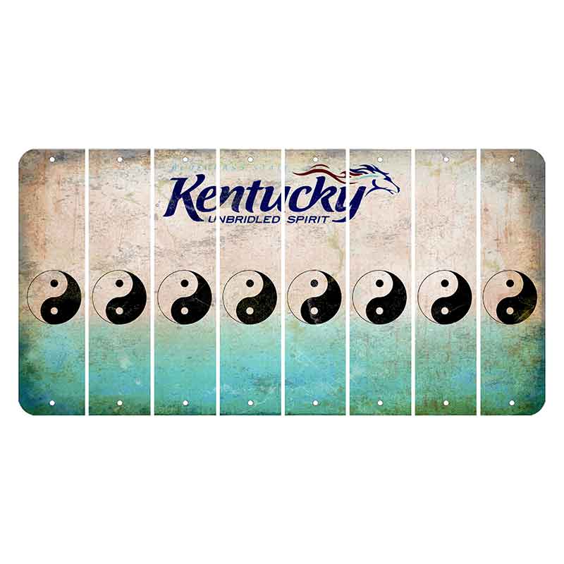 Kentucky Unbridled Spirit Cut License Plate Strips (Set of 8) Yin Yang