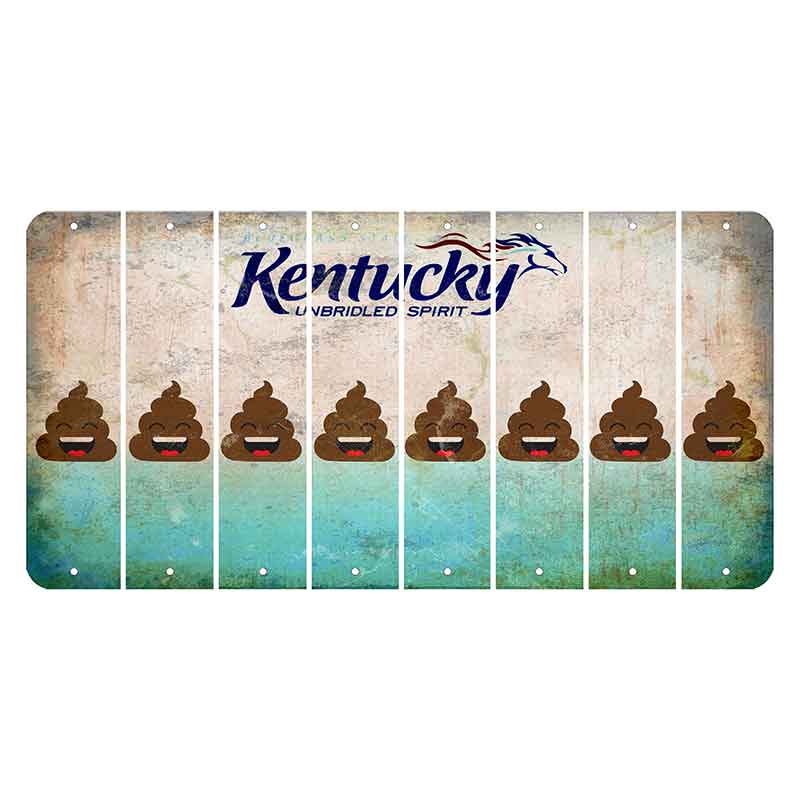 Kentucky Unbridled Spirit Cut License Plate Strips (Set of 8) Emoji - Poop