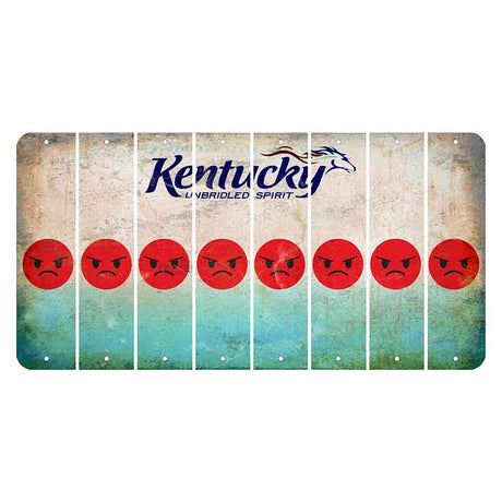 Kentucky Unbridled Spirit Cut License Plate Strips (Set of 8) Emoji - Angry