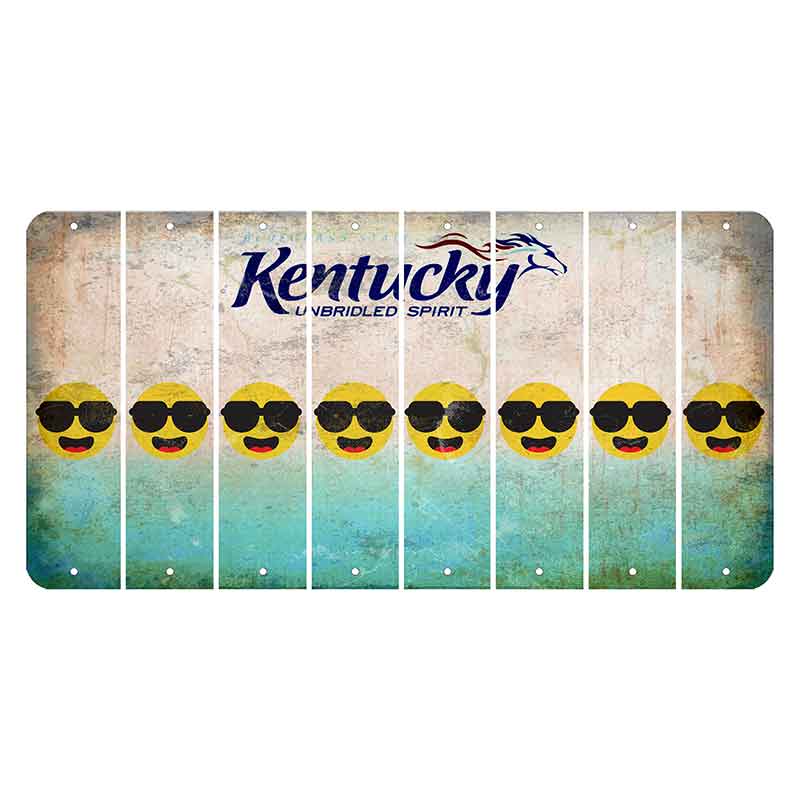 Kentucky Unbridled Spirit Cut License Plate Strips (Set of 8) Emoji - Shades