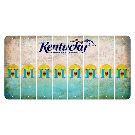 Kentucky Unbridled Spirit Cut License Plate Strips (Set of 8) Emoji - Crying