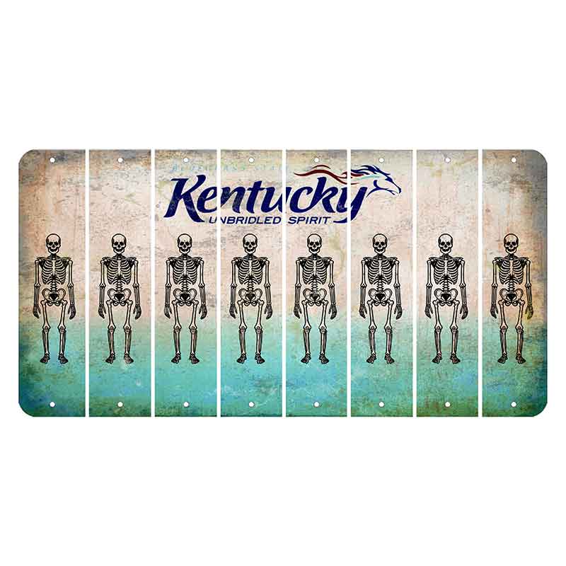 Kentucky Unbridled Spirit Cut License Plate Strips (Set of 8) Skeleton