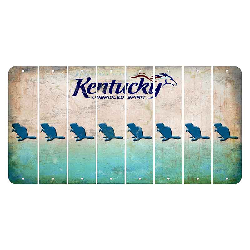 Kentucky Unbridled Spirit Cut License Plate Strips (Set of 8) Beaver