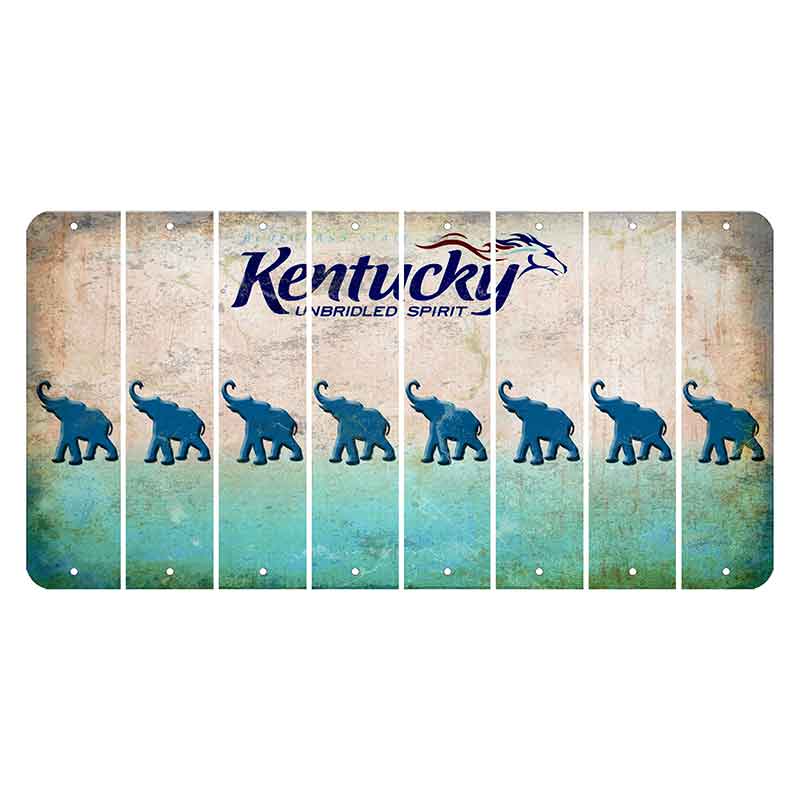 Kentucky Unbridled Spirit Cut License Plate Strips (Set of 8) Elephant