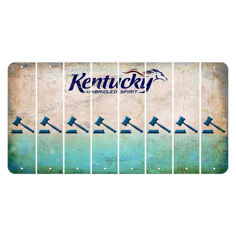 Kentucky Unbridled Spirit Cut License Plate Strips (Set of 8) Gavel