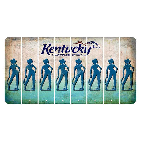 Kentucky Unbridled Spirit Cut License Plate Strips (Set of 8) Cowgirl