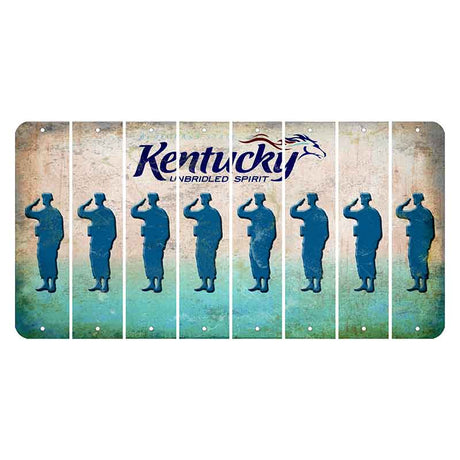 Kentucky Unbridled Spirit Cut License Plate Strips (Set of 8) Soldier - Saluting