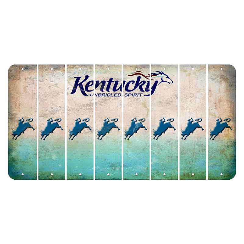 Kentucky Unbridled Spirit Cut License Plate Strips (Set of 8) Bull Rider