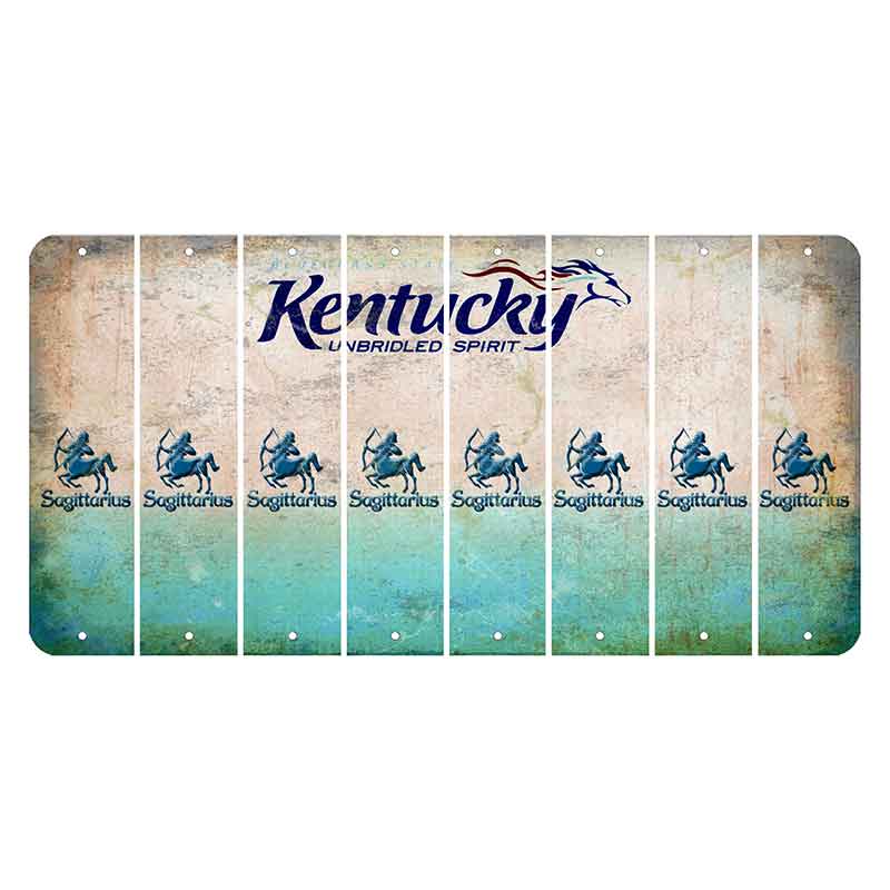 Kentucky Unbridled Spirit Cut License Plate Strips (Set of 8) Zodiac Sign - Sagittarius