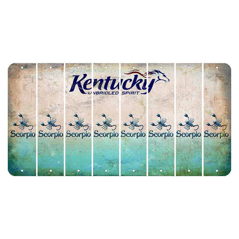 Kentucky Unbridled Spirit Cut License Plate Strips (Set of 8) Zodiac Sign - Scorpio