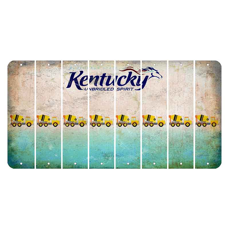 Kentucky Unbridled Spirit Cut License Plate Strips (Set of 8) Cement Truck