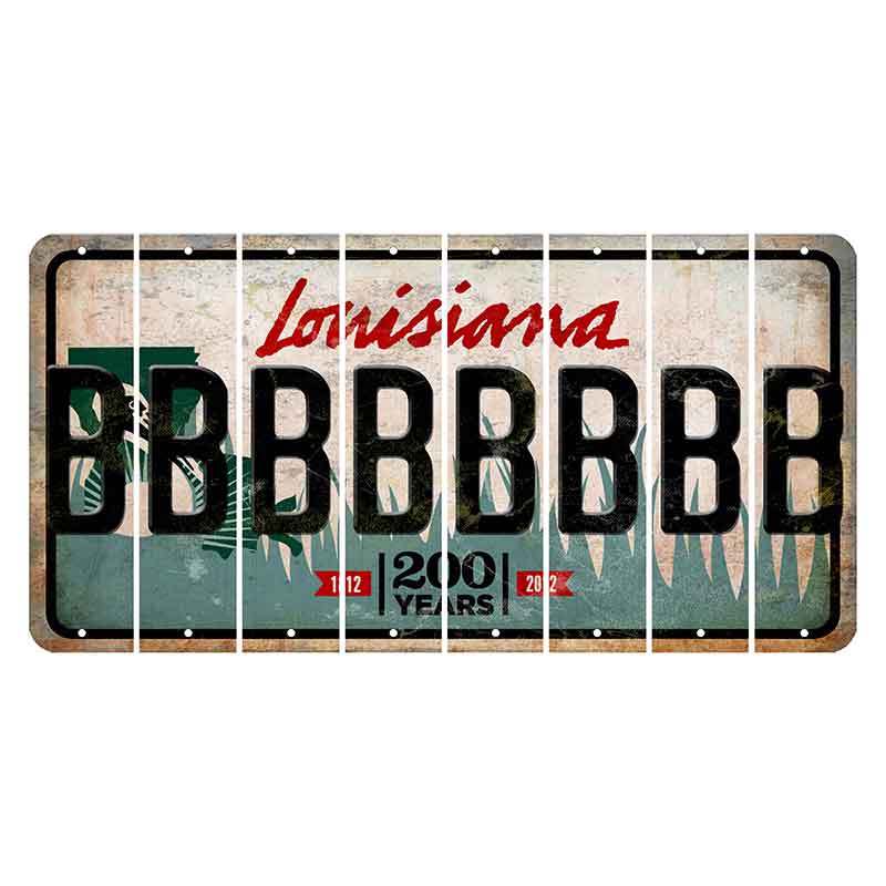 Louisiana 200 Years Cut License Plate Strips (Set of 8) B