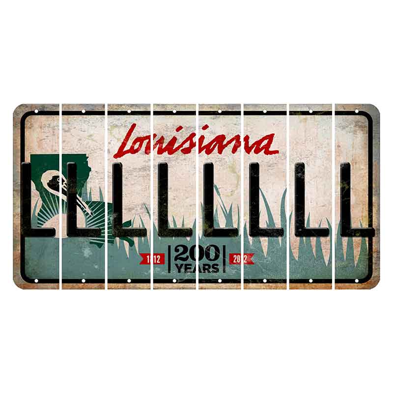 Louisiana 200 Years Cut License Plate Strips (Set of 8) L