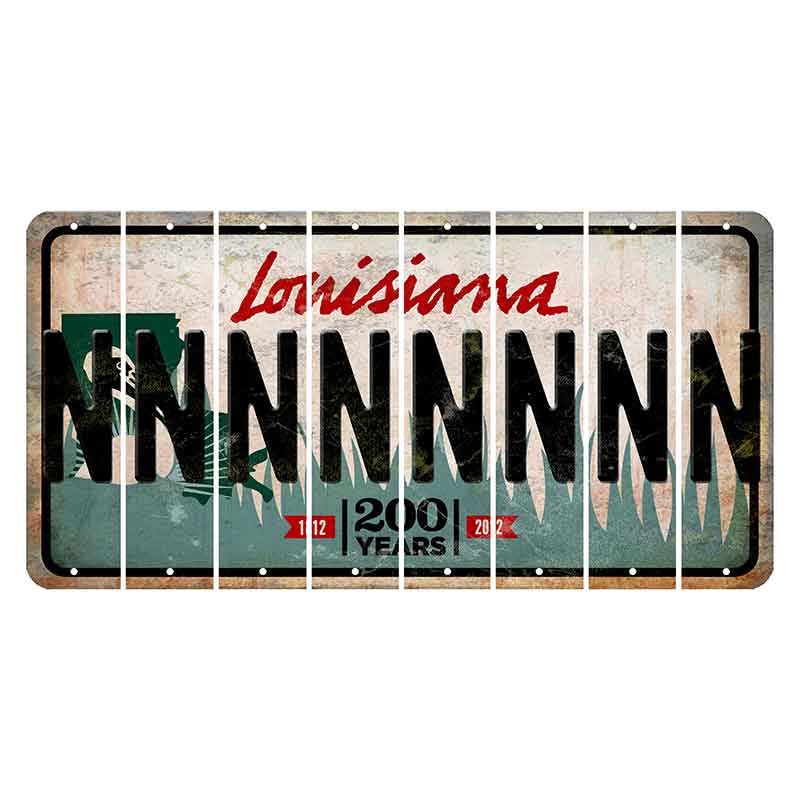 Louisiana 200 Years Cut License Plate Strips (Set of 8) N