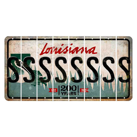 Louisiana 200 Years Cut License Plate Strips (Set of 8) S