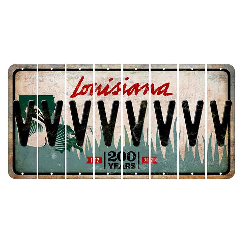 Louisiana 200 Years Cut License Plate Strips (Set of 8) V