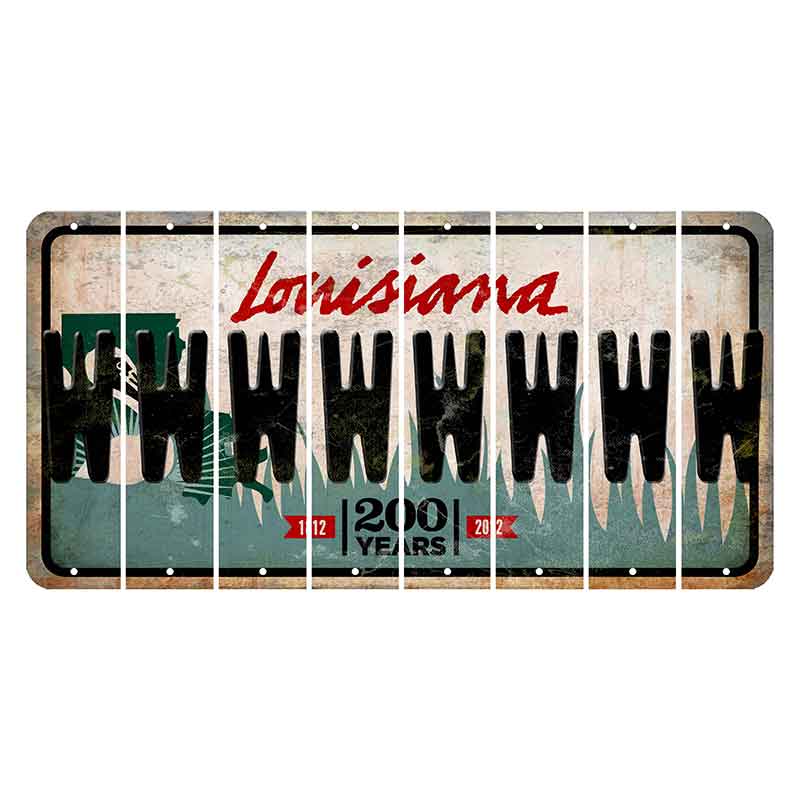 Louisiana 200 Years Cut License Plate Strips (Set of 8) W