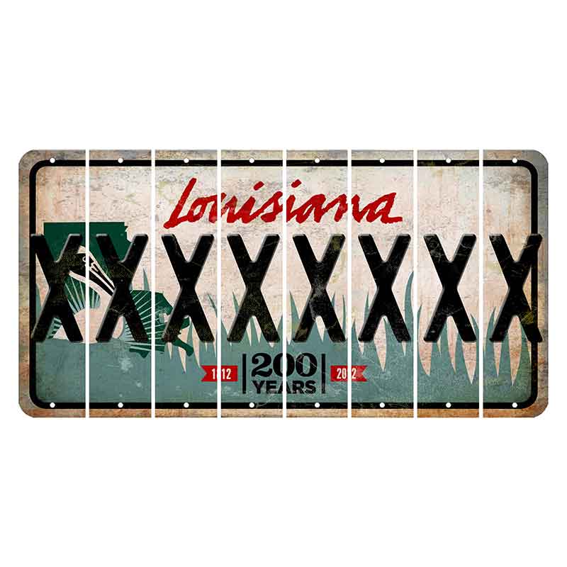 Louisiana 200 Years Cut License Plate Strips (Set of 8) X