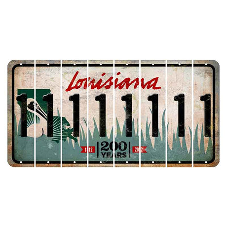 Louisiana 200 Years Cut License Plate Strips (Set of 8) 1