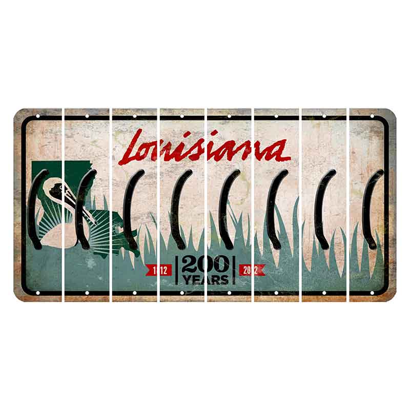 Louisiana 200 Years Cut License Plate Strips (Set of 8) Parenthesis - Left